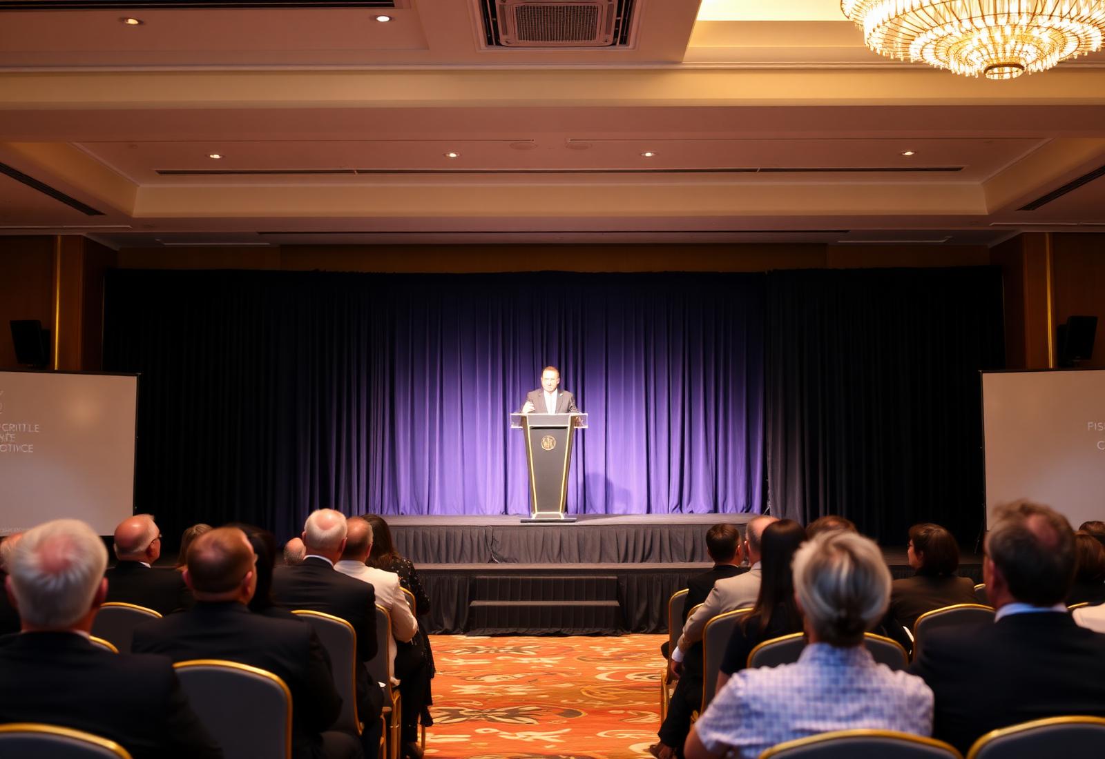 Corporate conference audience